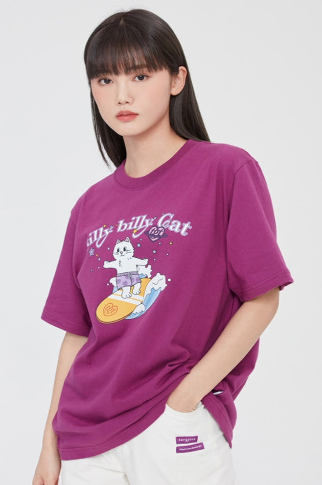 TARGETTO(ターゲット) SURFING CAT TEE SHIRT_PURPLE