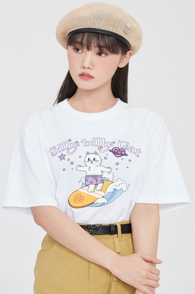 TARGETTO(ターゲット) SURFING CAT TEE SHIRT_WHITE