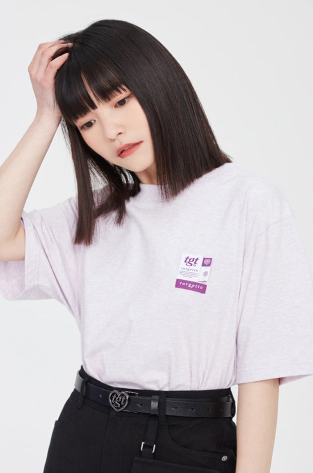 TARGETTO(ターゲット) LABEL LOGO TEE SHIRT_MELANGE LIGHT PURPLE