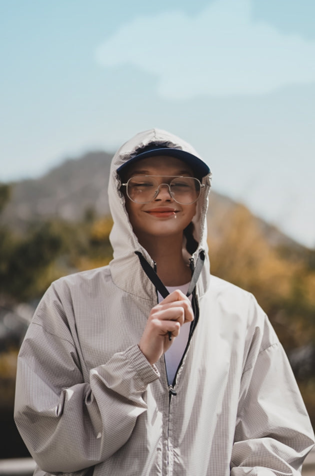 ダブルユーブイプロジェクト(WV PROJECT) Picnic Light Hood Jacket CheckBeige KMOT7475