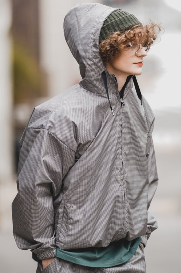 ダブルユーブイプロジェクト(WV PROJECT) Picnic Light Hood Jacket CheckBrown KMOT7475