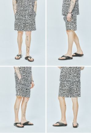 セイントペイン(SAINTPAIN)  SP LEOPARD LINEN SHORT PANTS-WHITE