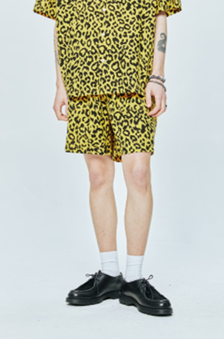 セイントペイン(SAINTPAIN) SP LEOPARD LINEN SHORT PANTS-YELLOW