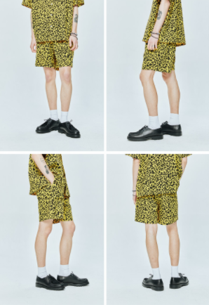 セイントペイン(SAINTPAIN) SP LEOPARD LINEN SHORT PANTS-YELLOW