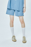 セイントペイン(SAINTPAIN) SP BASIC LINEN SHORT PANTS-BLUE