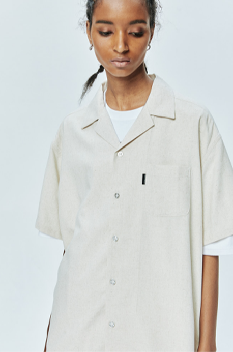 セイントペイン(SAINTPAIN) SP LOOSE FIT LINEN SHIRTS-BEIGE