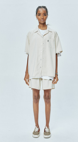 セイントペイン(SAINTPAIN) SP LOOSE FIT LINEN SHIRTS-BEIGE
