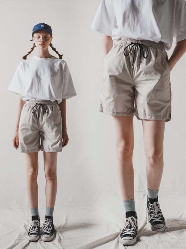 ダブルユーブイプロジェクト(WV PROJECT) Picnic Light Shorts CheckBeige KMSP7476