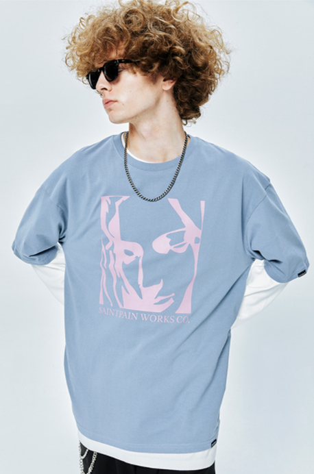 セイントペイン(SAINTPAIN) SP OUR LADY OF LOVE T-PASTEL BLUE