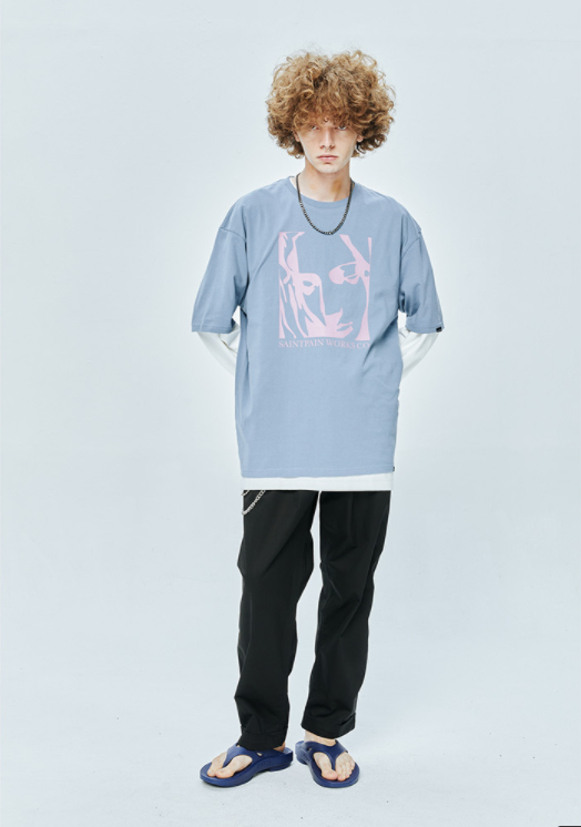 セイントペイン(SAINTPAIN) SP OUR LADY OF LOVE T-PASTEL BLUE