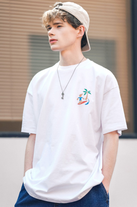 ティーダブリューエヌ(TWN)  Paper Surfer Short-Sleeved White STST3381