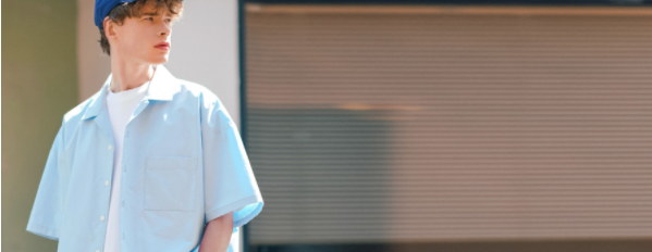 ティーダブリューエヌ(TWN) Summer Cotton Short-sleeved Shirt Light Blue SHSS3366