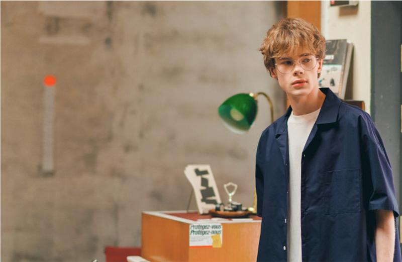 ティーダブリューエヌ(TWN) Summer Cotton Short-sleeved Shirt Navy SHSS3366