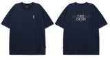ダブルユーブイプロジェクト(WV PROJECT) Palm tree short-sleeved T-shirt Navy JIST7503