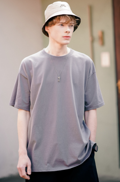 ティーダブリューエヌ(TWN) Tiedy Layered Short-Sleeved Deep Gray LMST3370