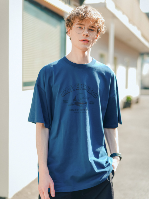 ティーダブリューエヌ(TWN) Universal Short-Sleeved Navy LMST3373