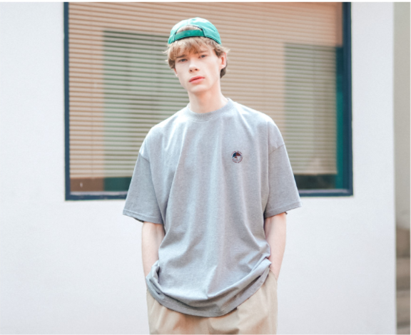 ティーダブリューエヌ(TWN) Noble T-shirt Short-Sleeved Gray SHST3375
