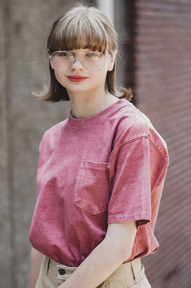 ダブルユーブイプロジェクト(WV PROJECT) Penta Pocket Pigment Short Sleeve T-Shirt OldPink MJST7502