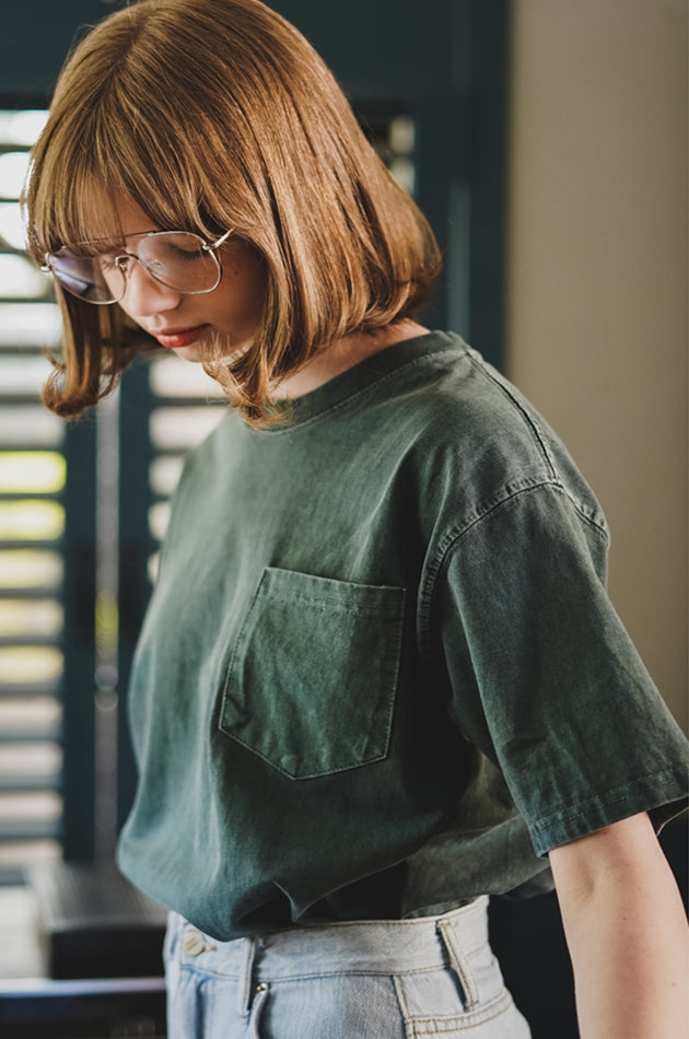 ダブルユーブイプロジェクト(WV PROJECT) Penta Pocket Pigment Short Sleeve T-Shirt BlueGreen MJST7502