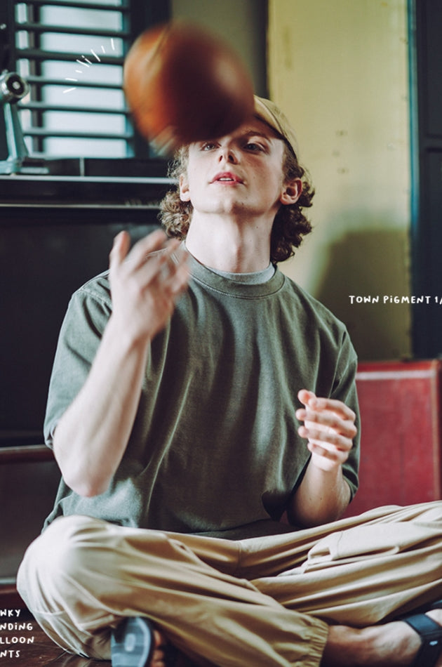 ダブルユーブイプロジェクト(WV PROJECT) Town Pigment short-sleeved shirt Khaki JIST7505