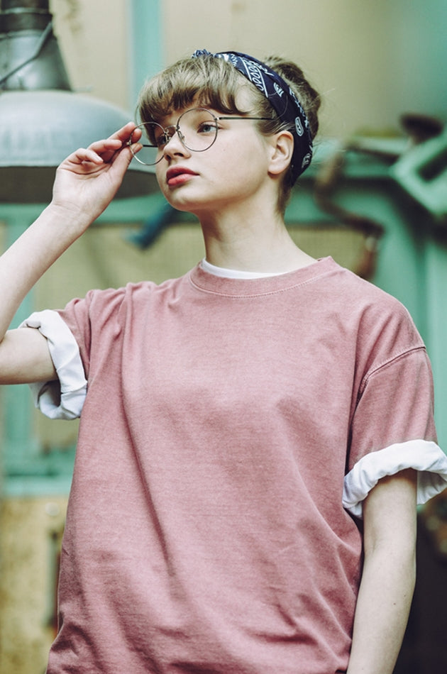 ダブルユーブイプロジェクト(WV PROJECT) Town Pigment short-sleeved shirt OldPink JIST7505