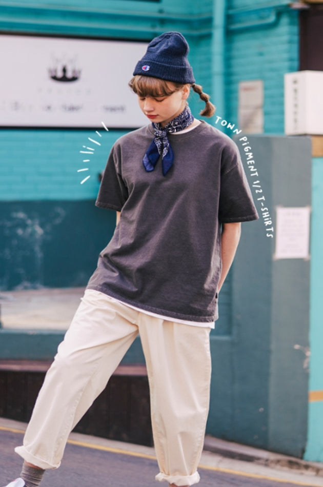 ダブルユーブイプロジェクト(WV PROJECT) Town Pigment short-sleeved shirt DarkGrey JIST7505