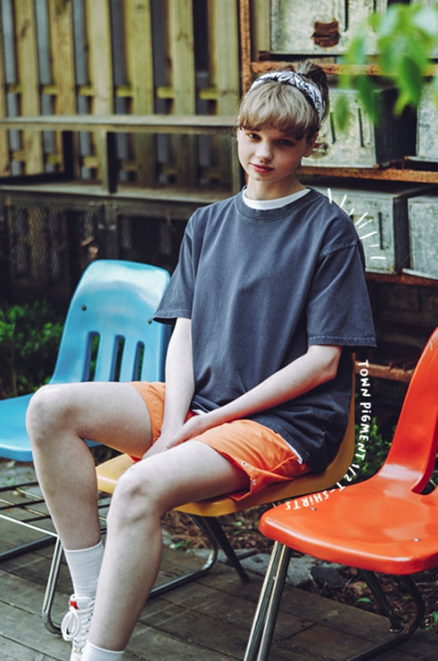 ダブルユーブイプロジェクト(WV PROJECT) Town Pigment short-sleeved shirt Navy JIST7505