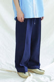 KND(ケイエンド) FRONT SEAM 2WAY WIDE SWEAT PANTS NAVY