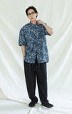 KND(ケイエンド) COMPLEX BYZANTINE PAISLEY 1/2 SHIRT NAVY