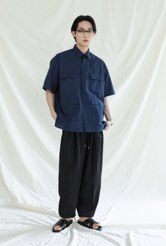 KND(ケイエンド) 4POCKET BDU COTTON 1/2 SHIRT NAVY
