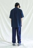 KND(ケイエンド) UTILITY CURVED POCKET OXFORD 1/2 SHIRT NAVY