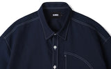 KND(ケイエンド) UTILITY CURVED POCKET OXFORD 1/2 SHIRT NAVY