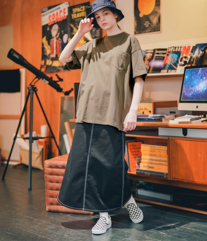 ティーダブリューエヌ(TWN) Odd Wide Short-Sleeved Khaki JEST3372