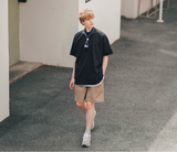 ティーダブリューエヌ(TWN) Odd Wide Short-Sleeved Black JEST3372