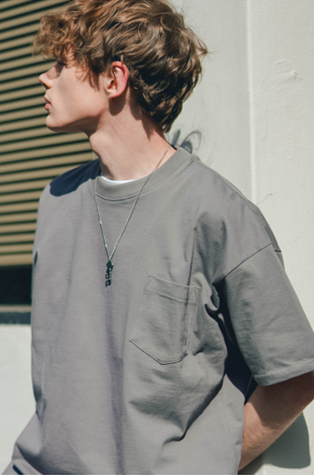 ティーダブリューエヌ(TWN) Odd Wide Short-sleeve Deep Gray JEST3372