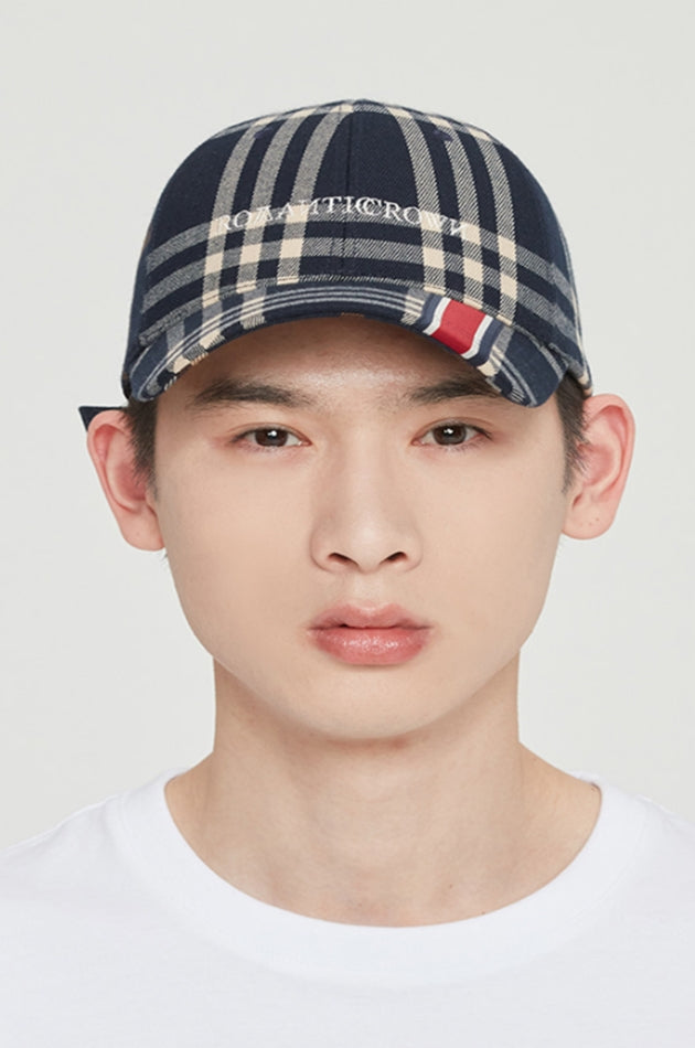 ロマンティッククラウン(ROMANTIC CROWN)  CLASSIC CHECK BALL CAP_NAVY