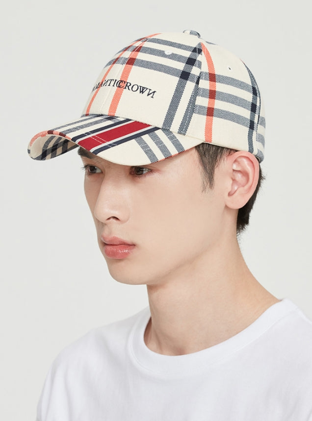 ロマンティッククラウン(ROMANTIC CROWN)  CLASSIC CHECK BALL CAP_OATMEAL