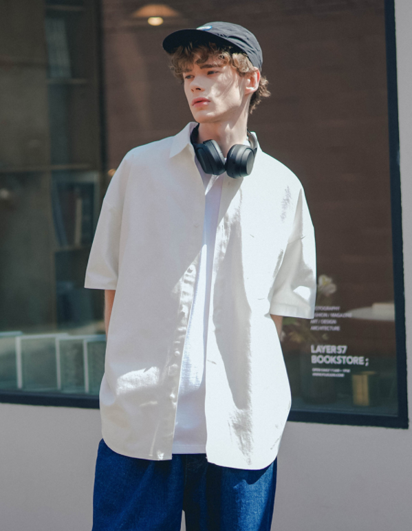 ティーダブリューエヌ(TWN) Body Short-sleeved Shirt White JESS3367