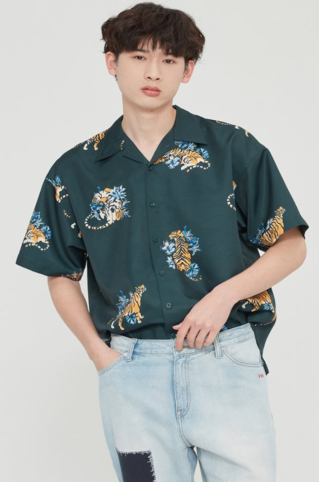 ロマンティッククラウン(ROMANTIC CROWN)  AMUR TIGER SHIRT_GREEN