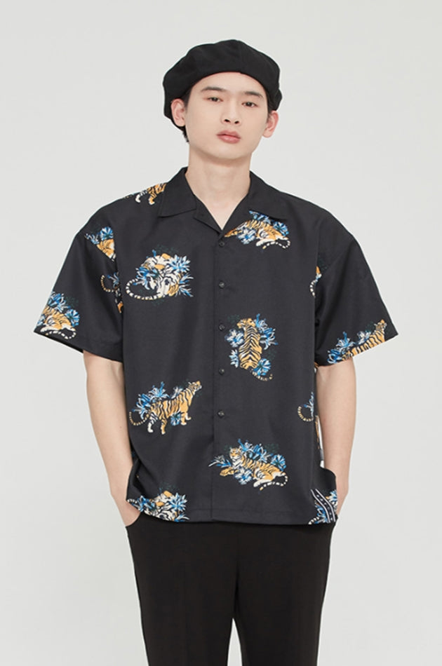 ロマンティッククラウン(ROMANTIC CROWN)  AMUR TIGER SHIRT_BLACK