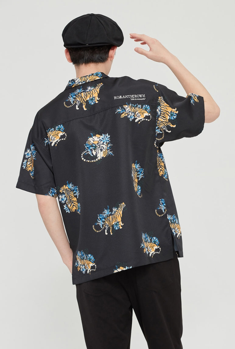 ロマンティッククラウン(ROMANTIC CROWN)  AMUR TIGER SHIRT_BLACK