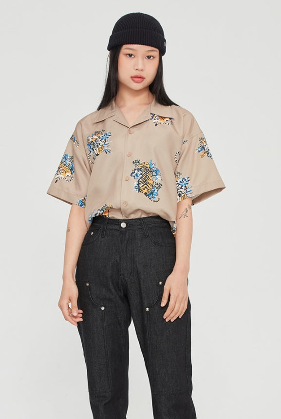 ロマンティッククラウン(ROMANTIC CROWN)  AMUR TIGER SHIRT_BEIGE