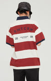 ロマンティッククラウン(ROMANTIC CROWN)  RMTC CLUB STRIPE POLO_BURGUNDY