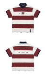 ロマンティッククラウン(ROMANTIC CROWN)  RMTC CLUB STRIPE POLO_BURGUNDY