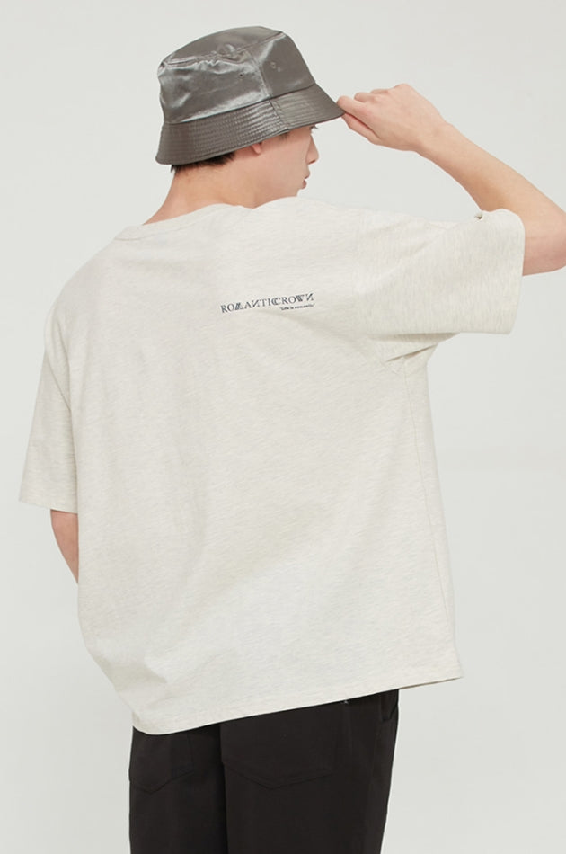 ロマンティッククラウン(ROMANTIC CROWN)  TROPICAL POOL TEE_MELANGE IVORY