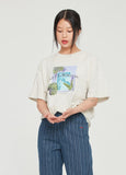 ロマンティッククラウン(ROMANTIC CROWN)  TROPICAL POOL TEE_MELANGE IVORY