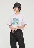 ロマンティッククラウン(ROMANTIC CROWN)  TROPICAL POOL TEE_MELANGE LIGHT PURPLE