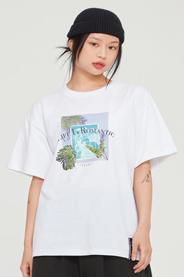 ロマンティッククラウン(ROMANTIC CROWN)  TROPICAL POOL TEE_WHITE