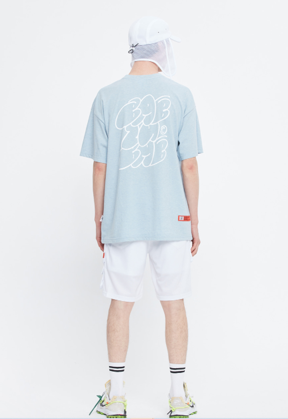 ベドインベド(BADINBAD) FAT LOGO TEE_SKY BLUE