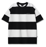 ダブルユーブイプロジェクト(WV PROJECT) Mid-Summer Stripe Short-Sleeved T-Shirt Black JIST7508